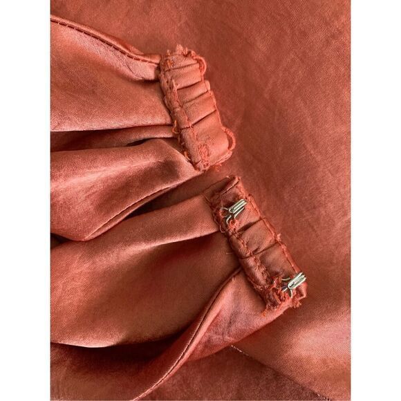 Nanushka Twist Front Satin Halter‎ Dress Peachy Copper Size M - Picture 9 of 12